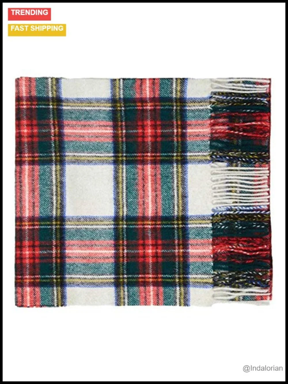 100% Lambswool Tartan Plaid Scarf - Classic Men's Cold Weather Accessory